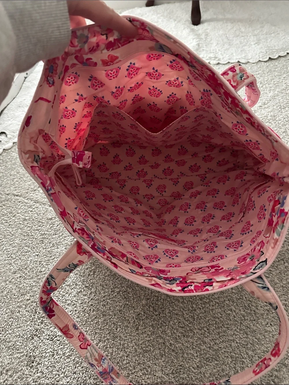 Vera Bradley Pink Floral Quilted Shoulder Tote